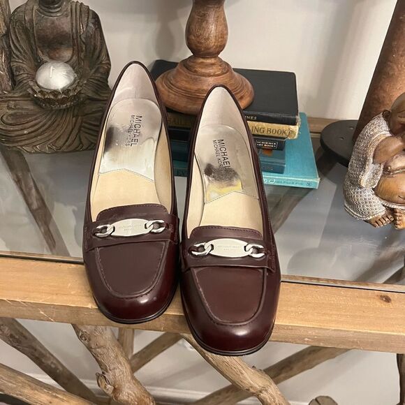 Women’s Michael Kors Lainey Leather Loafers in Merlot. Size 8.5 M. - Picture 1 of 14